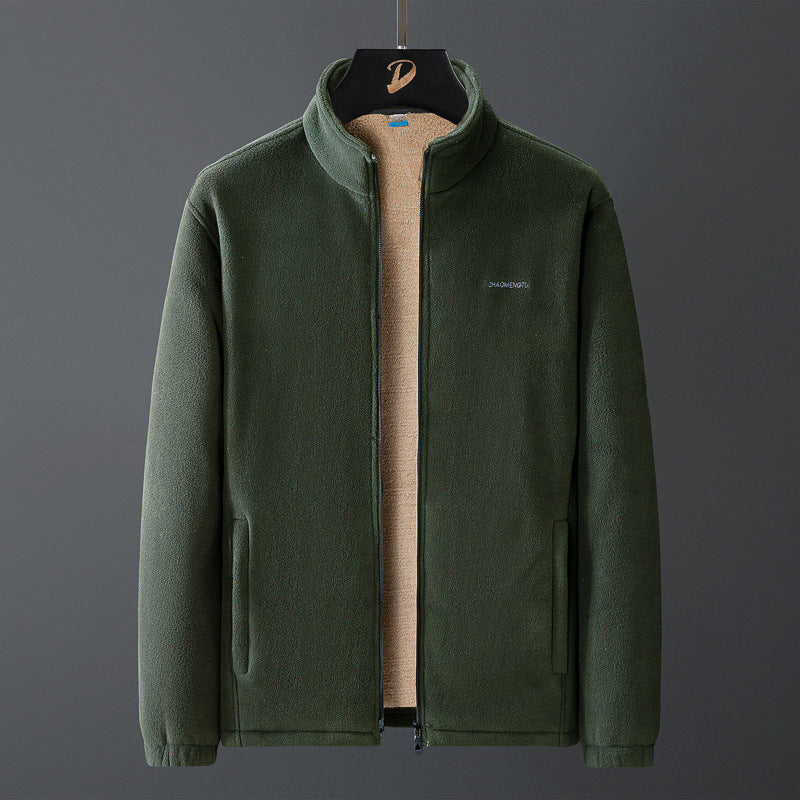 Men's fleece jacket with teddy lining, stand-up collar, and full zip Amarae