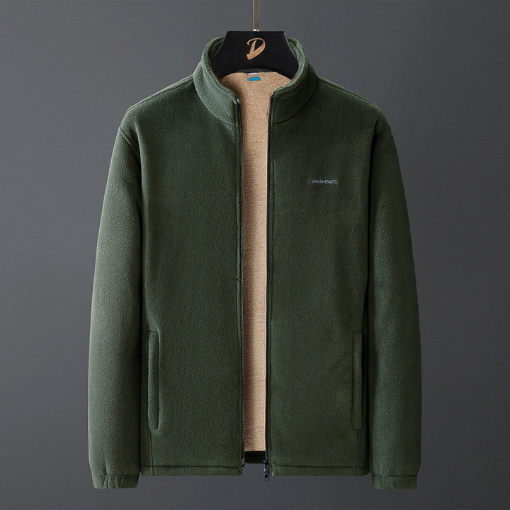 Men's fleece jacket with teddy lining, stand-up collar, and full zip Amarae