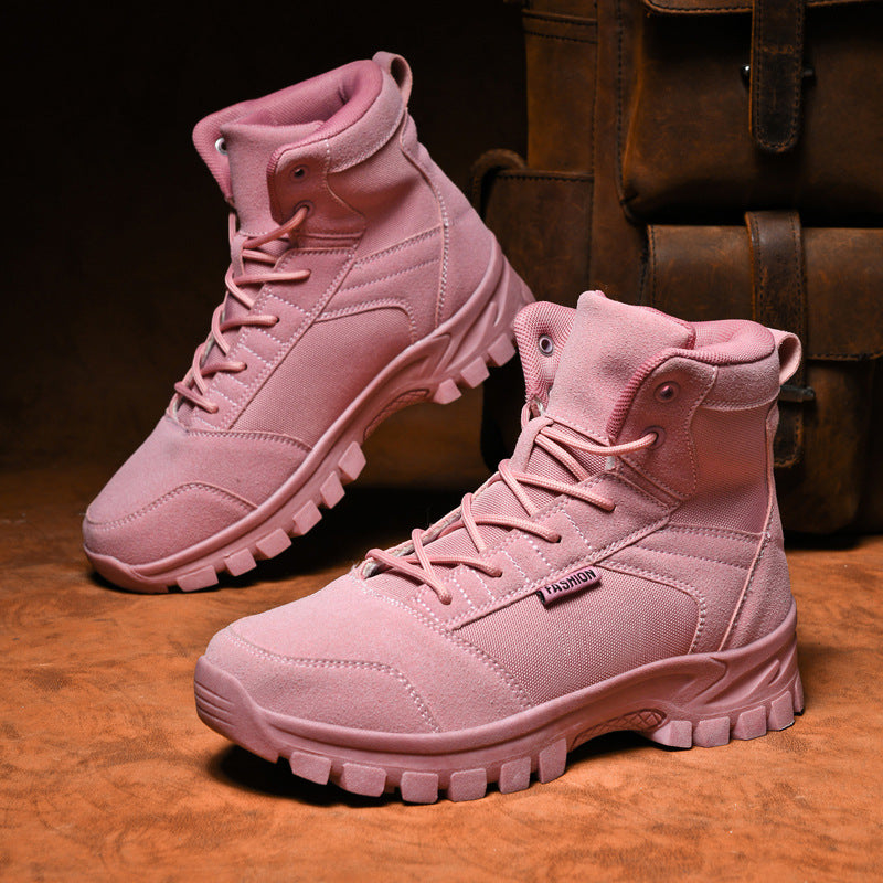 Women’s stylish ankle-high combat boots in tactical look with grippy lightweight profile sole Amarae
