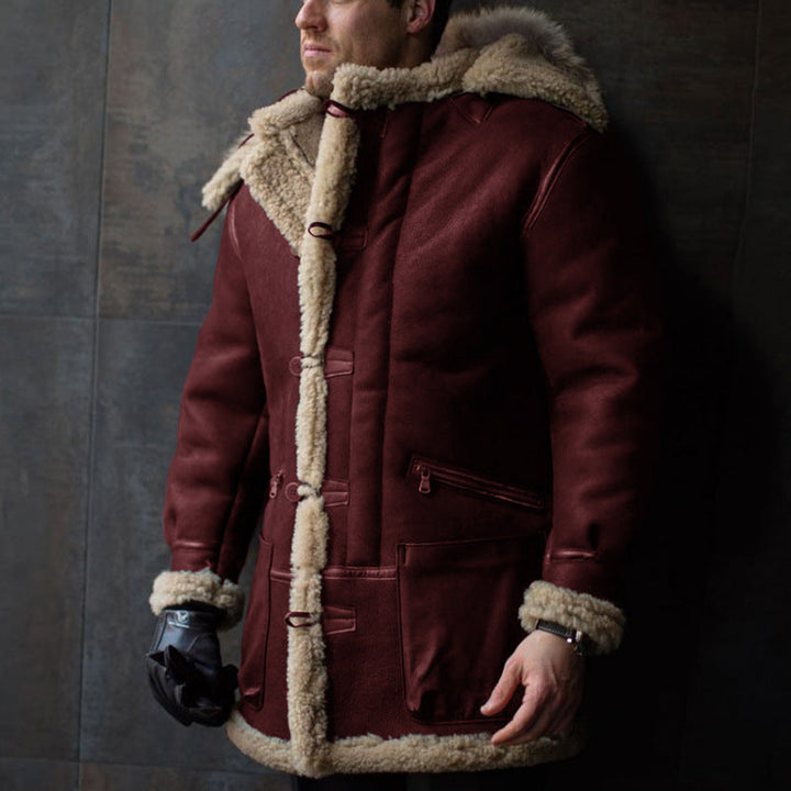 Lune London | Men's Sheepskin Coat with Hood and Practical Pockets