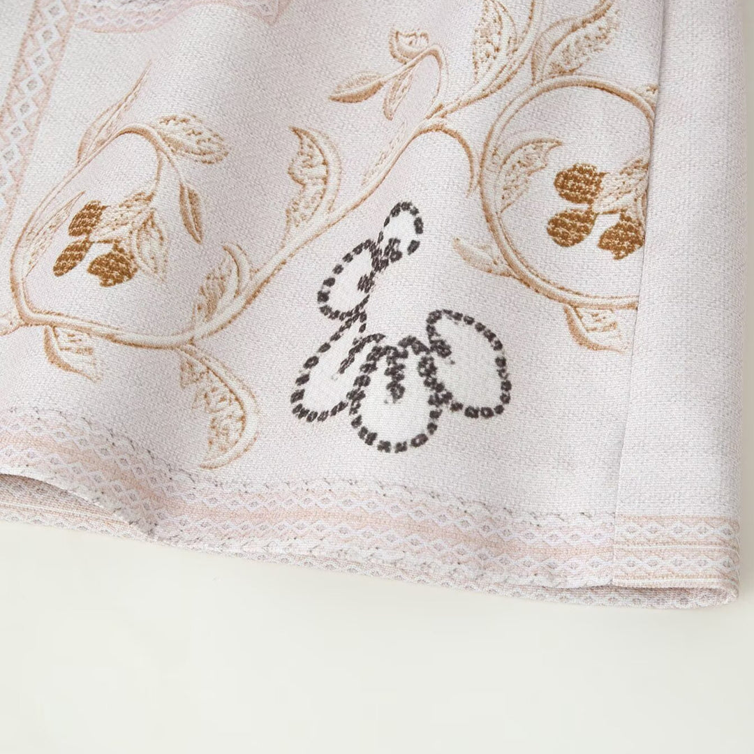 Women embroidered boxy short jacket with stand-up collar and floral embroidery Amarae