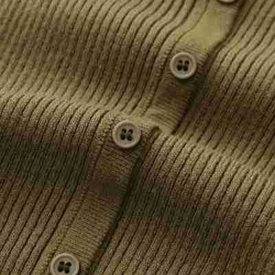 Women's Ribbed Fine Knit Cardigan with Deep V-Neck and Button Placket Amarae