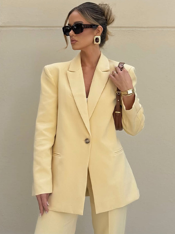 Women's Elegant Oversized Blazer with High Waist and Wide Leg Pants Amarae