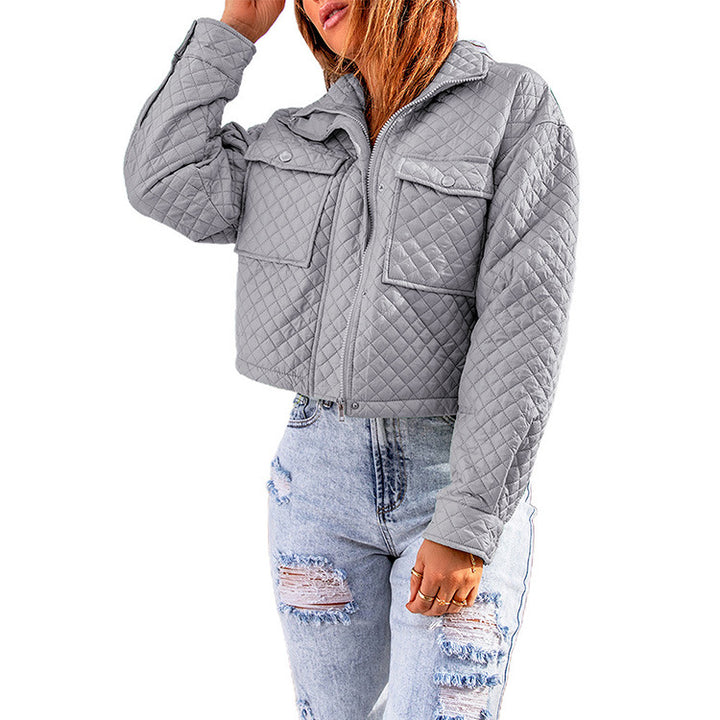 Chic and Stil Women's Short Quilted Jacket with Pockets