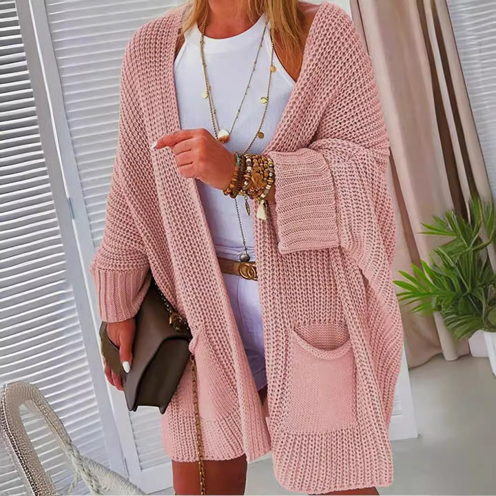 Ladies Large Knit Cardigan with practical pockets Lune London