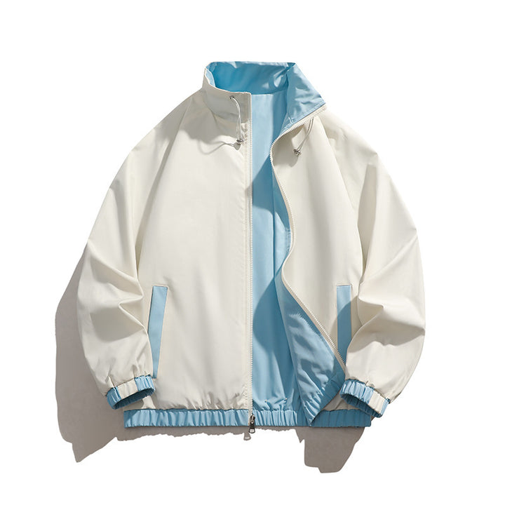 Sporty transition jacket for men with elastic cuffs and practical zippered pockets Lune London