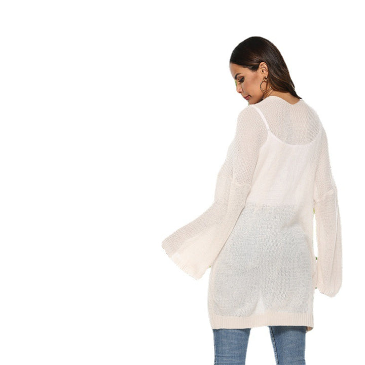 Ladies lightweight knit cardigan with open sides and wide sleeves Lune London
