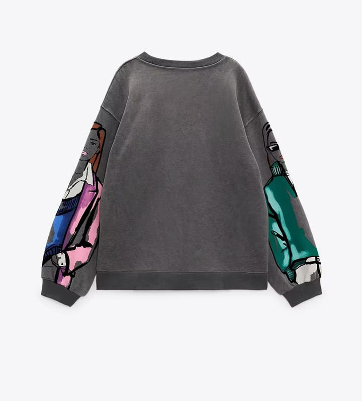 Oversized sweater for women with creative print design and stylish details Lune London