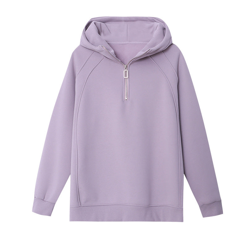 Women's Comfortable Hoodie with Half-Zip Chic & Stil