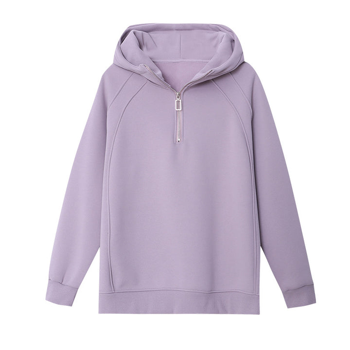 Women's Comfortable Hoodie with Half-Zip Chic & Stil