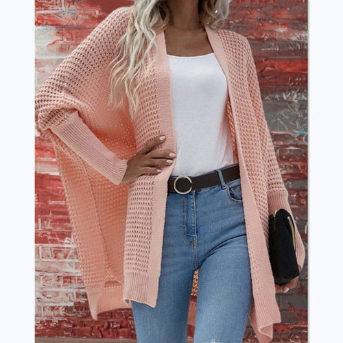 Knit coat for women with an open front closure and an airy cut Amarae