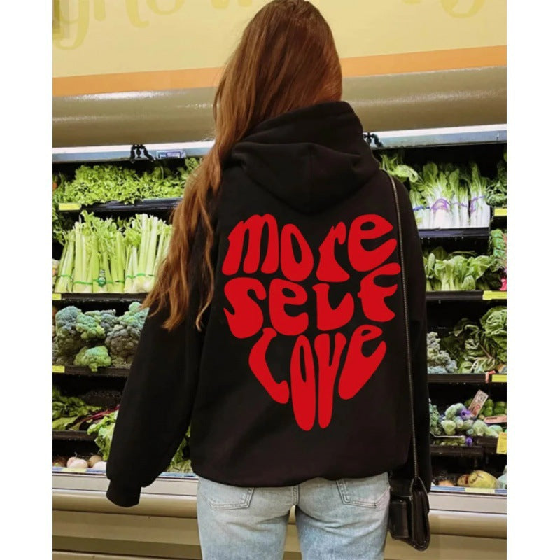 Women's oversized hooded sweatshirt with creative heart design Lune London