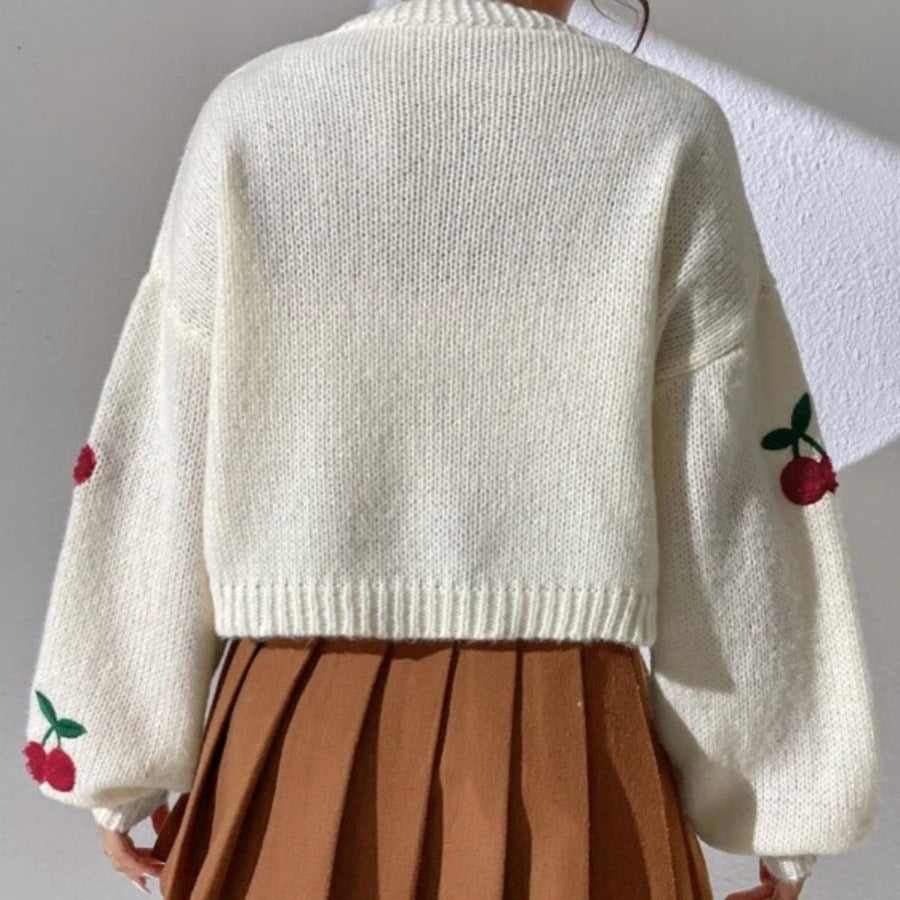 Women's knit jacket with floral design and casual fit Lune London