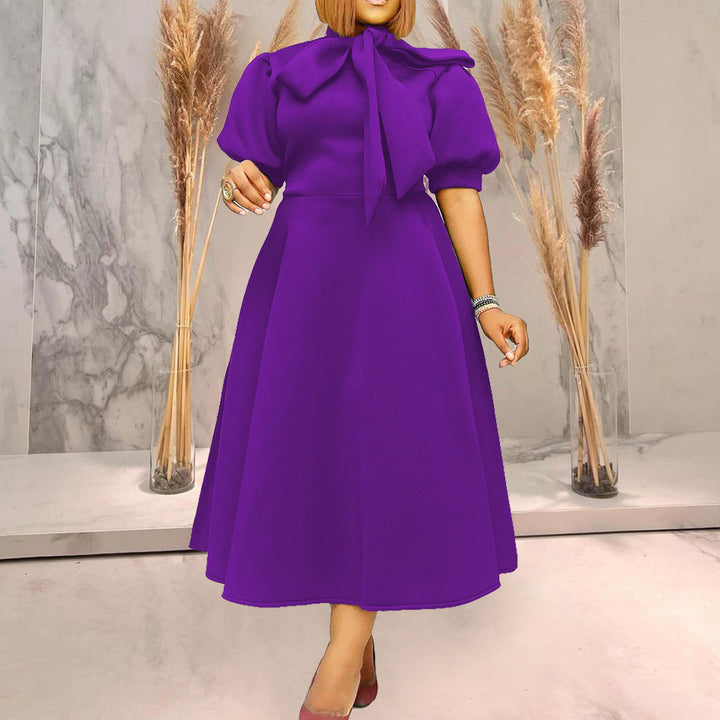 Lune London midi dress woman with bow neckline