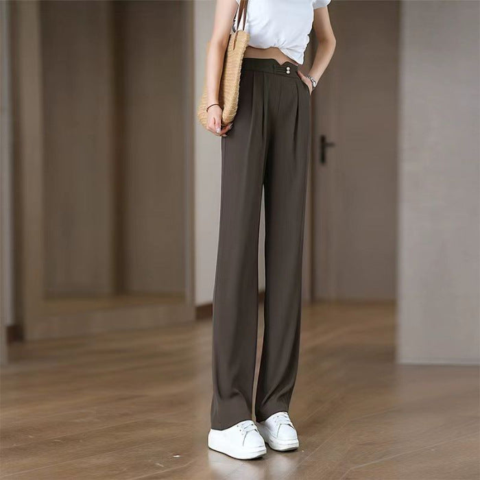 Ladies Flowing High-Waisted Pants with Elegant Pleats Chic & Stil