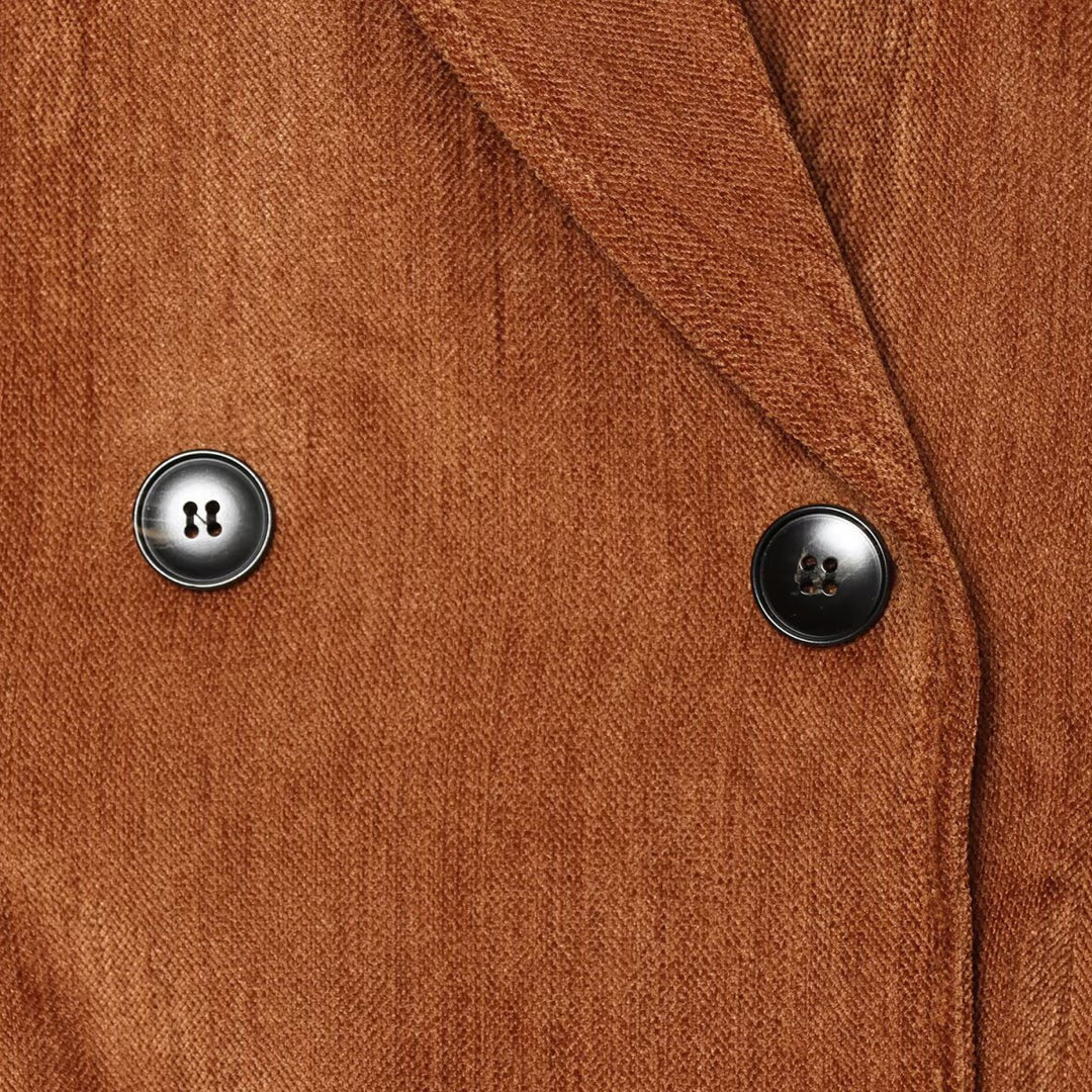 Women’s Short Blazer with Shawl Collar and Double-Breasted Button Placket Amarae