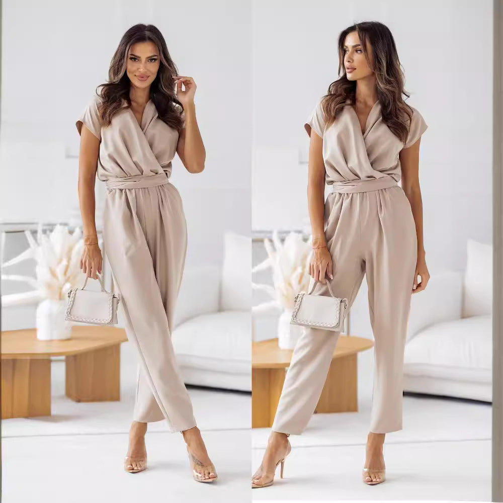 Ladies wide leg wrap front combi Lune London