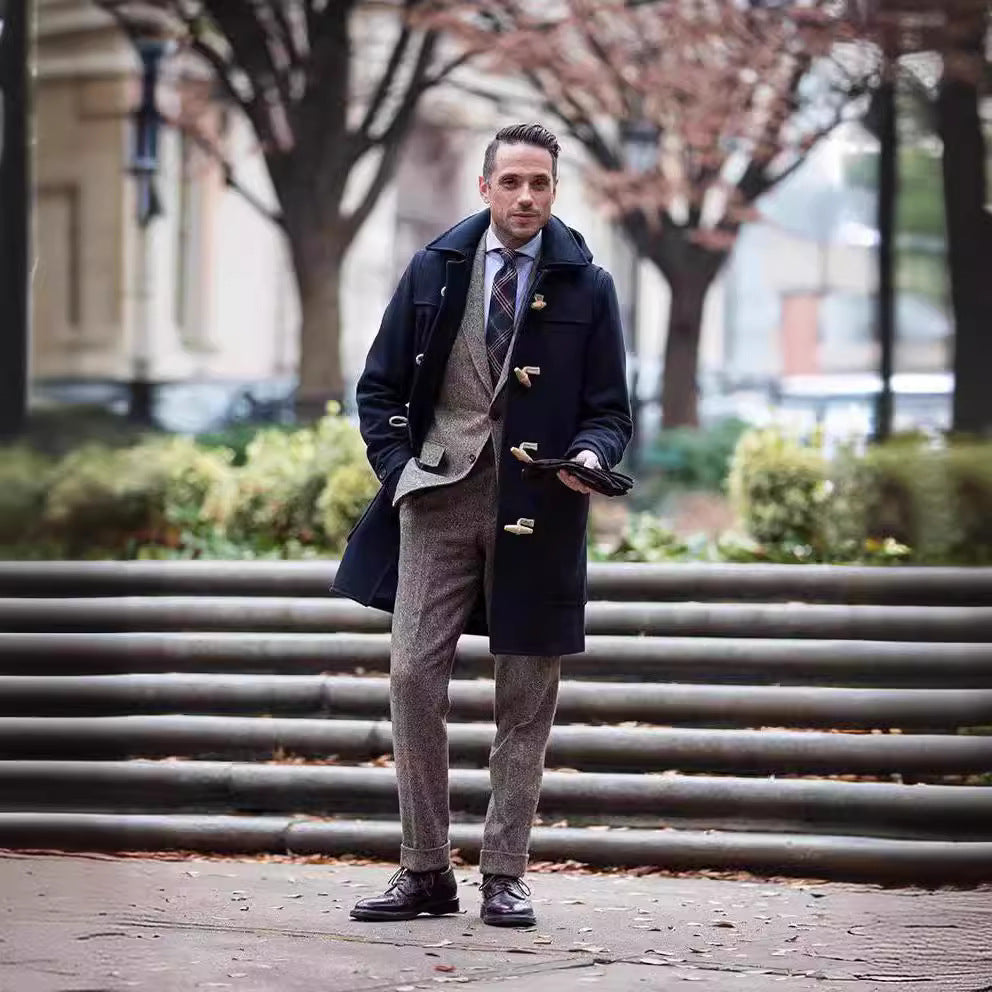 Men’s Wool Duffle Coat mit Classic Cut & Wooden Buttons | Lune London