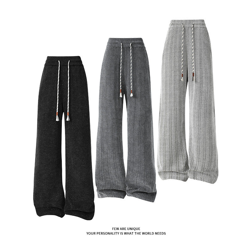 Wide harem pants for women with elastic waistband and trendy zigzag pattern Lune London