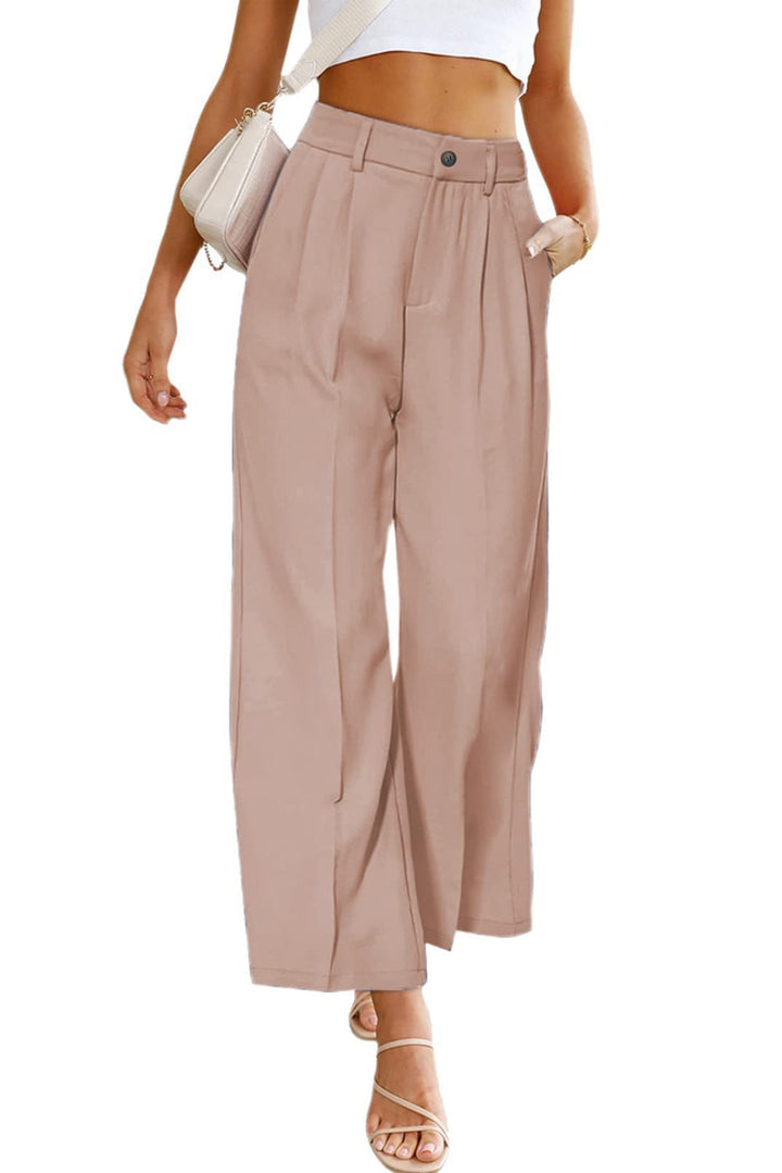 High-waisted wide-leg pants for women with pleats Lune London