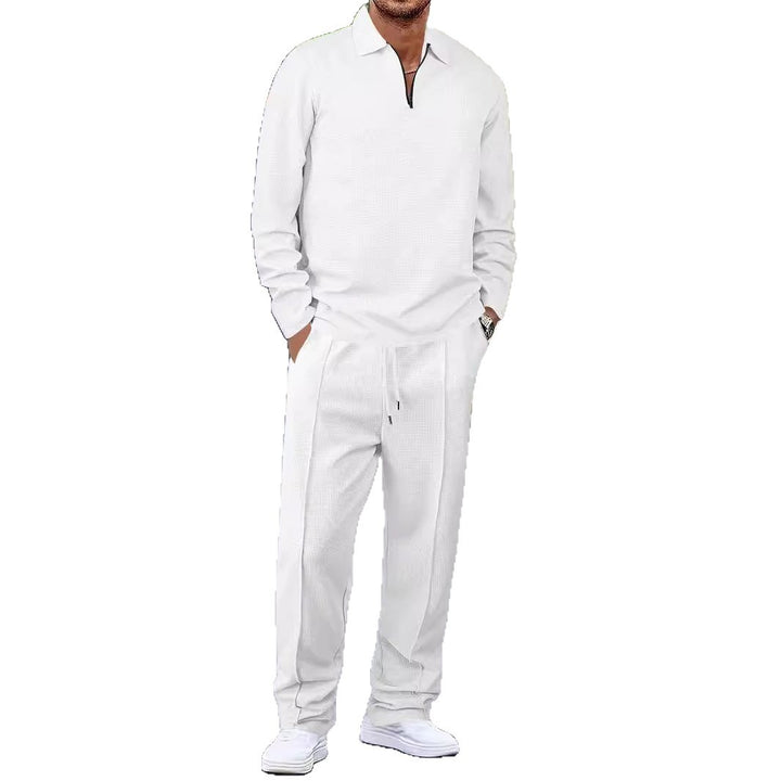 Men's sports hooded top set and stretch pants in breathable structured material Lune London