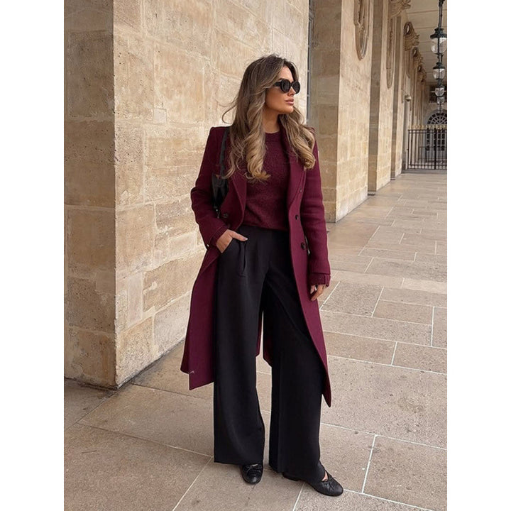 Elegant long wool coat for women Amarae