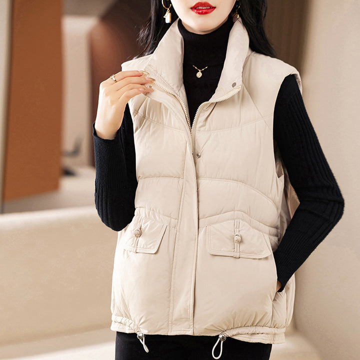 Lady sleeveless down jacket with high collar Amarae