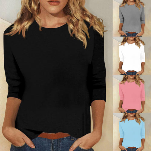 Women's Loose Cotton Shirt with 3/4 Sleeves Amarae