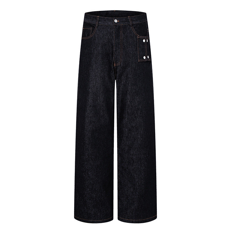 Women High-Waisted Wide-Leg Jeans with Utility Pocket Amarae