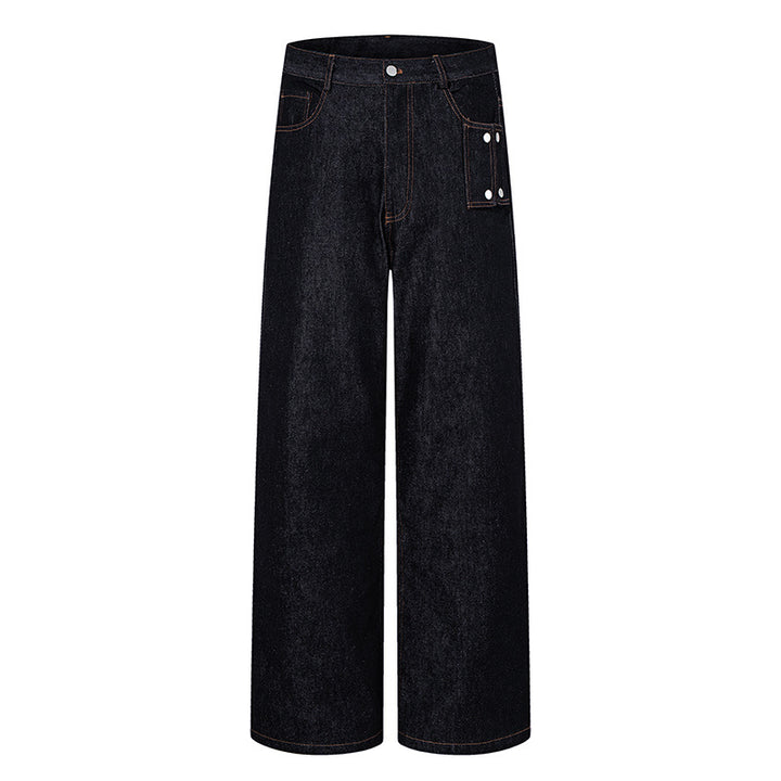 Women High-Waisted Wide-Leg Jeans with Utility Pocket Amarae