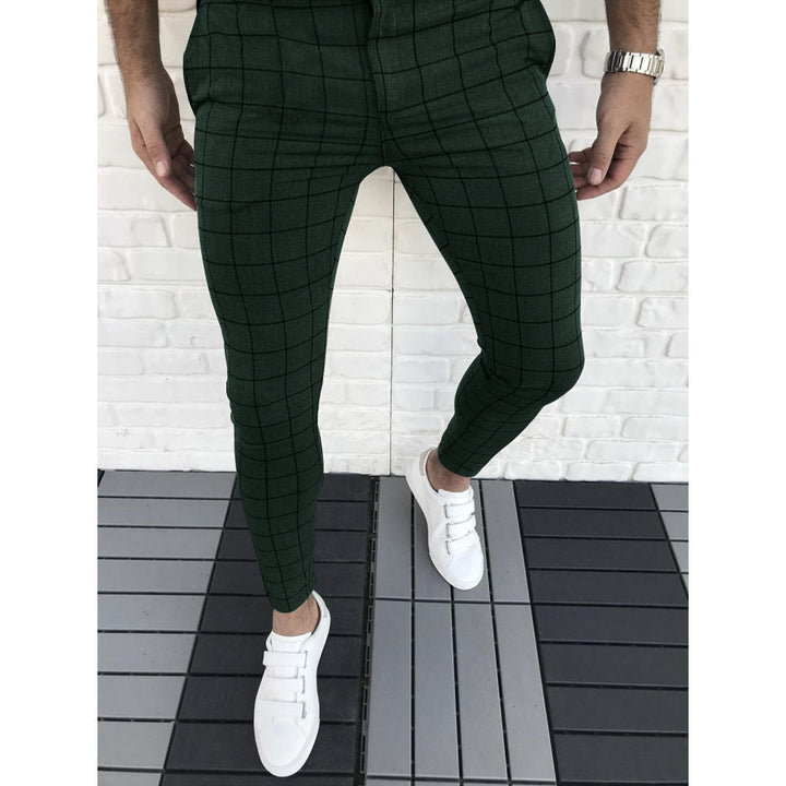 Men's Checkered Suit Pants In Slim Fit Style Lune London