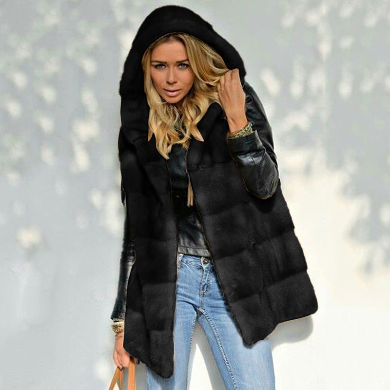 Fleece vest for ladies with hood Amarae