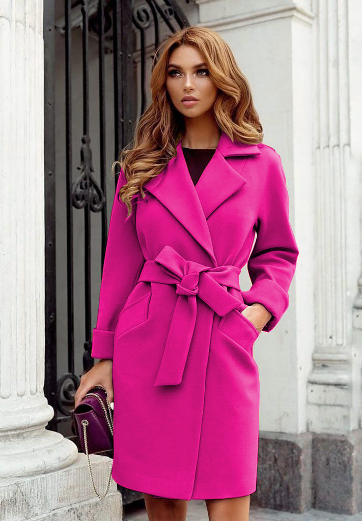 Ladies Elegant Trench Coat with Belt and Practical Pockets Lune London