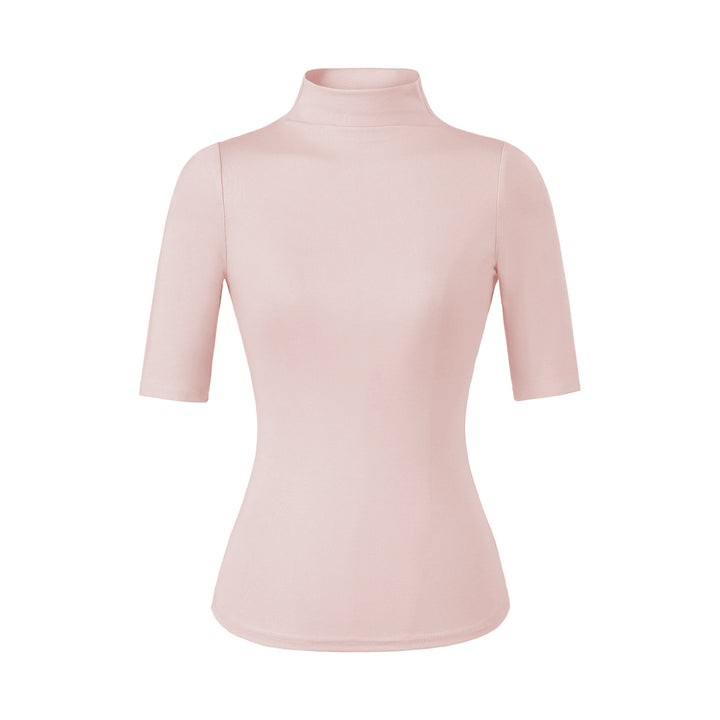 Women's Fitted Stand Collar Shirt with Half-Length Sleeves Amarae