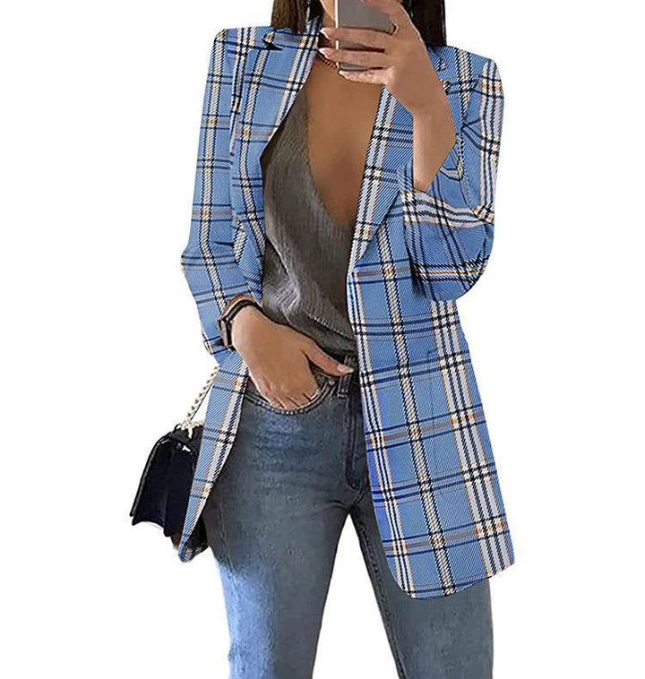 Plaid jacket for women with a modern cut and elegant details Lune London