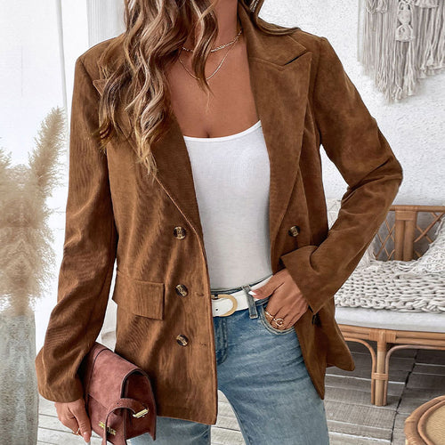 Trendy ribbed style women's blazer jacket with two buttons Amarae