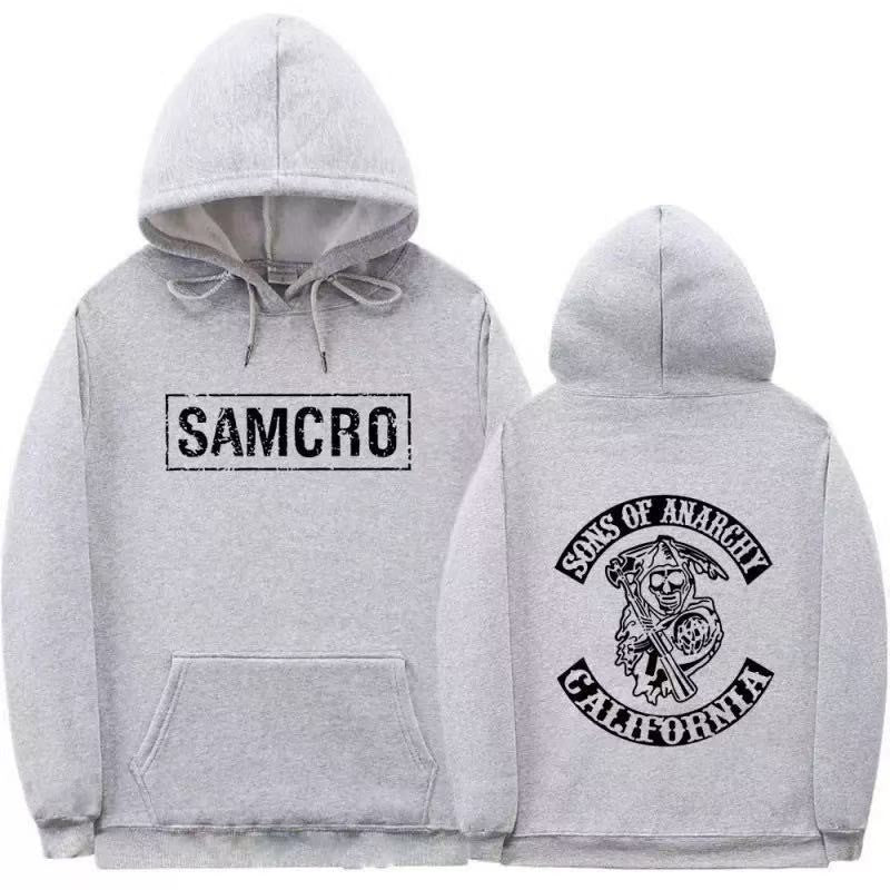 Women's hooded sweatshirt with artistic retro print and kangaroo pocket design Chic & Stil