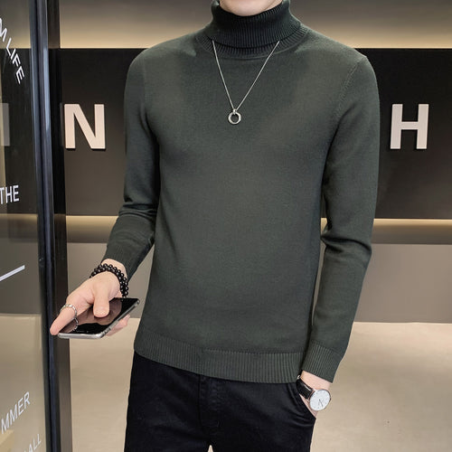 Men's sweater with high collar in soft knit Amarae