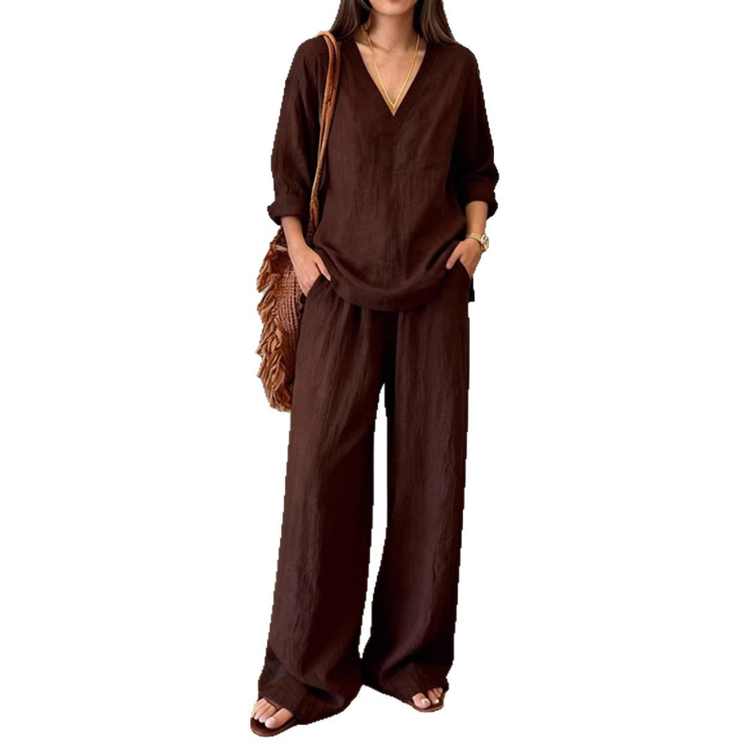 Women's Comfortable Linen Pants with Casual Cut and Practical Pockets Lune London