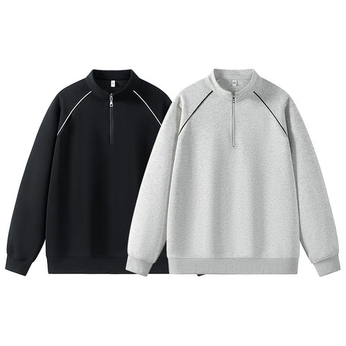 Men's sporty sweater with short zipper opening Amarae