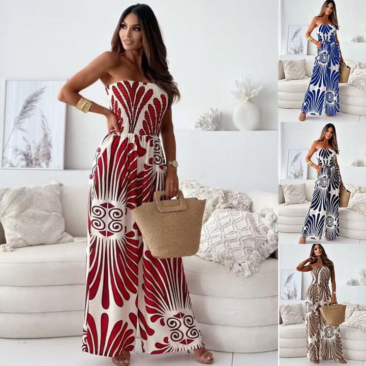 Women Loose Fit Jumpsuit with Lace Ruffles Lune London
