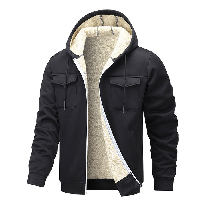 Padded hooded jacket for men with a sporty design and practical pockets Lune London