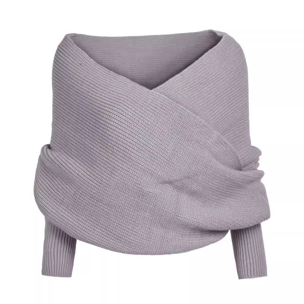 Women Large Knitted Scarf with an Innovative Knot Design and Soft Material Lune London