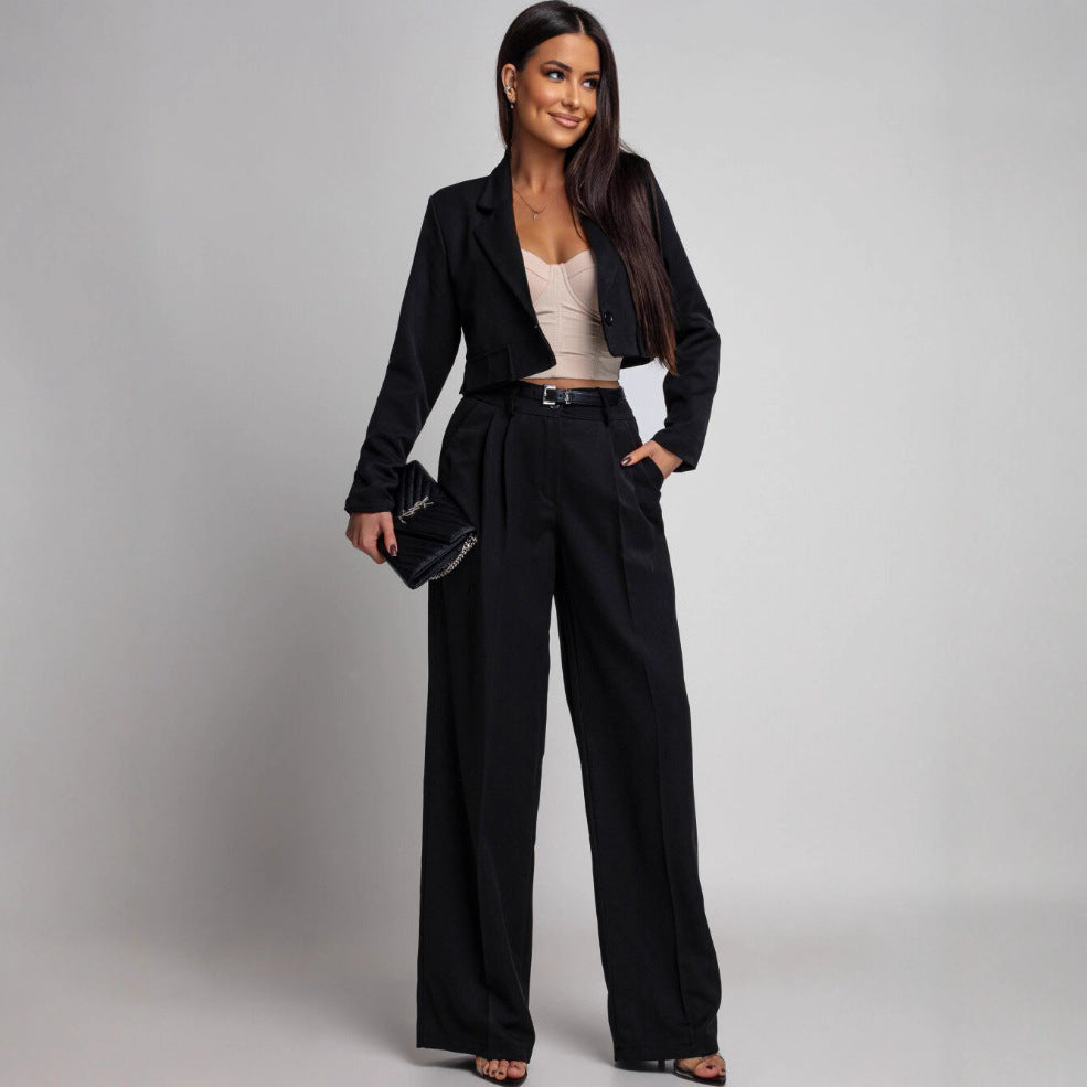 Soft jacket for women with wide pants Lune London