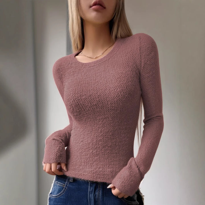 Top à manches longues pour femmes avec motif texturé et coupe décontractée Chic & Stil