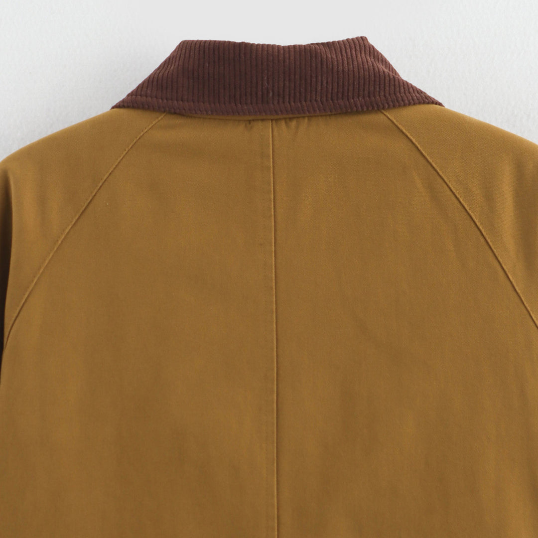 Fashion transitional jacket for women with practical pockets and contrasting collar Lune London