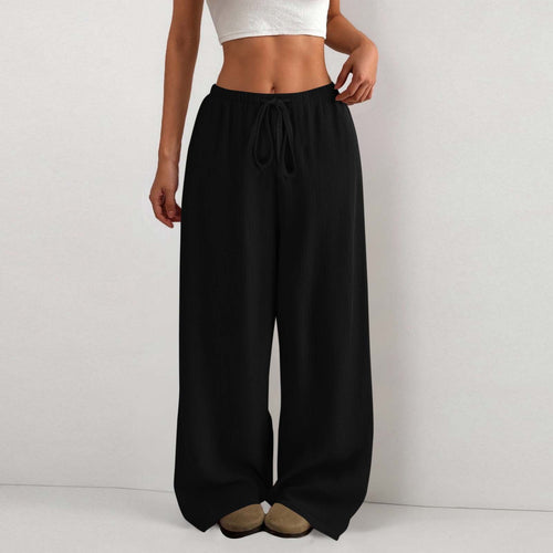 Loose summer pants for women in lightweight fabric with elastic Amarae
