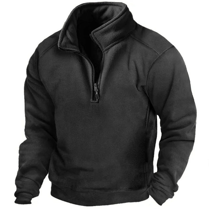 Men's Fleece Sweater with Stand-up Collar Lune London