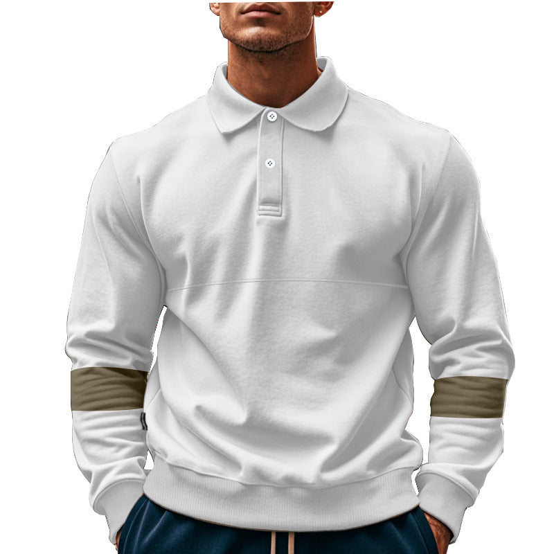 Men's polo with contrasting sleeves and a stylish high collar Lune London