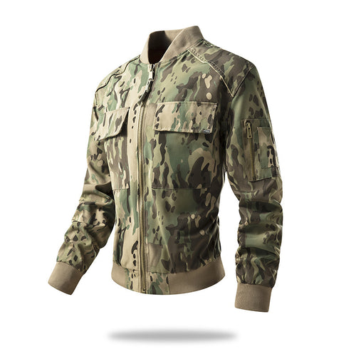 Military bomber jacket for men with practical pockets and durable material Amarae